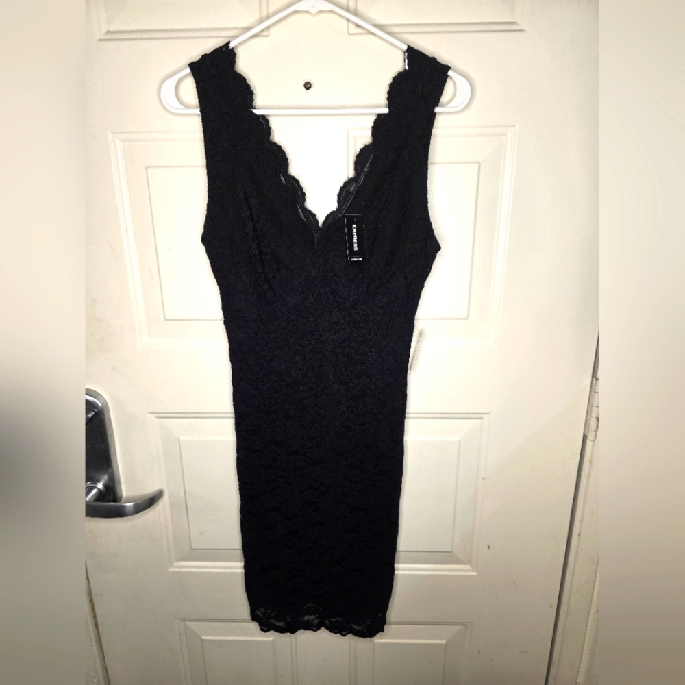 Express Black Lace‎ Sleeveless Dress Size Small NWT